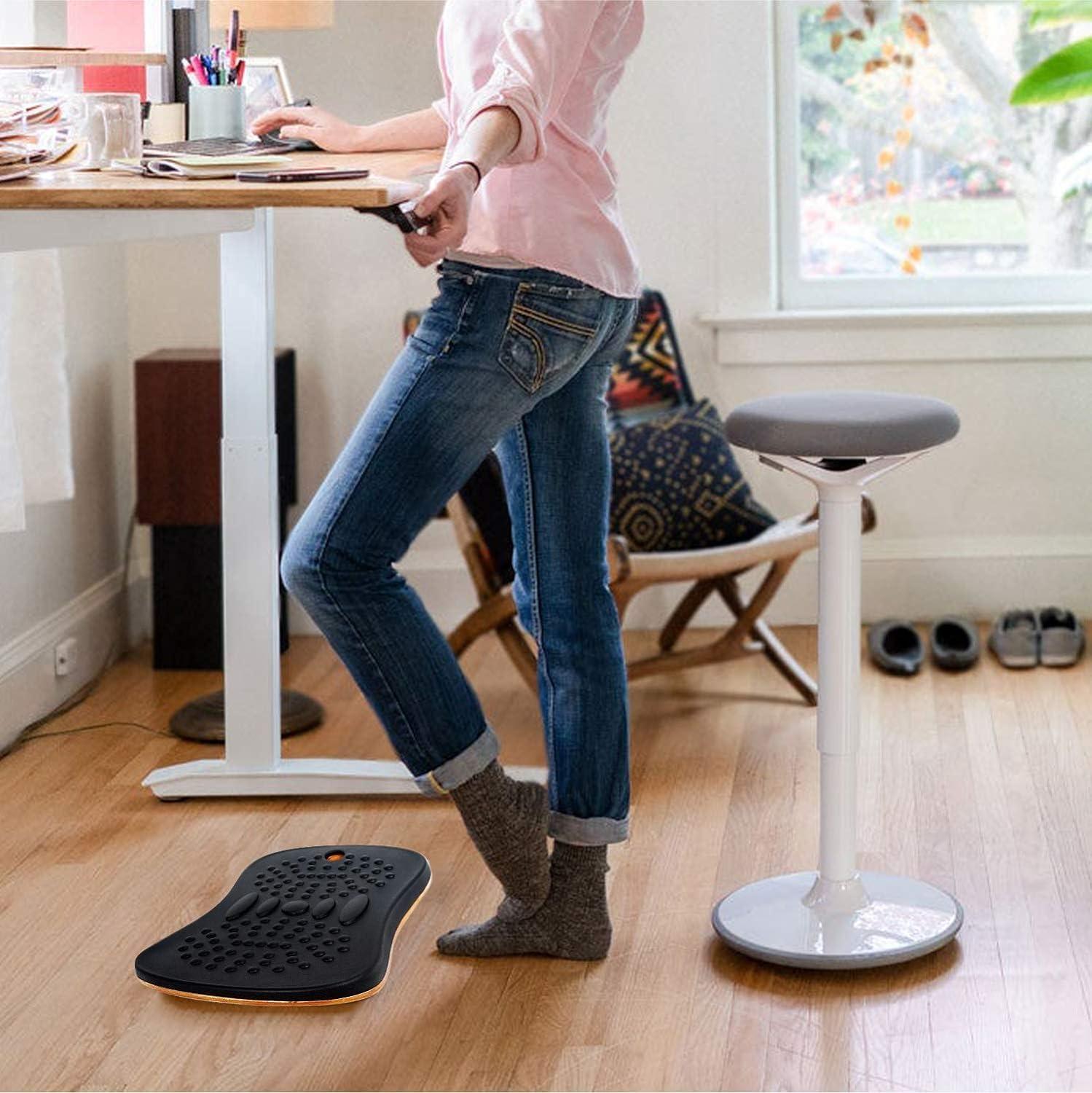 image:imageYes4All Wobble Balance Board for Standing DeskAntiFatigue Office Foam Pad Standing Desk Mats Rocker Board Office Accessories Wobble Board With Massage BallStandard Ver