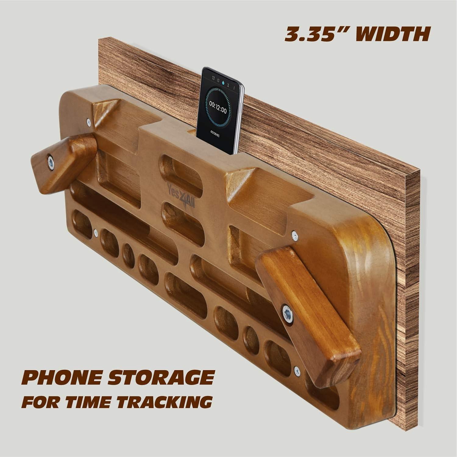 image:imageYes4All Wooden Hang BoardClimbing Board for Doorway Hand Strengthener Equipment for Training Finger Grip and Pull UpA Espresso Upgraded