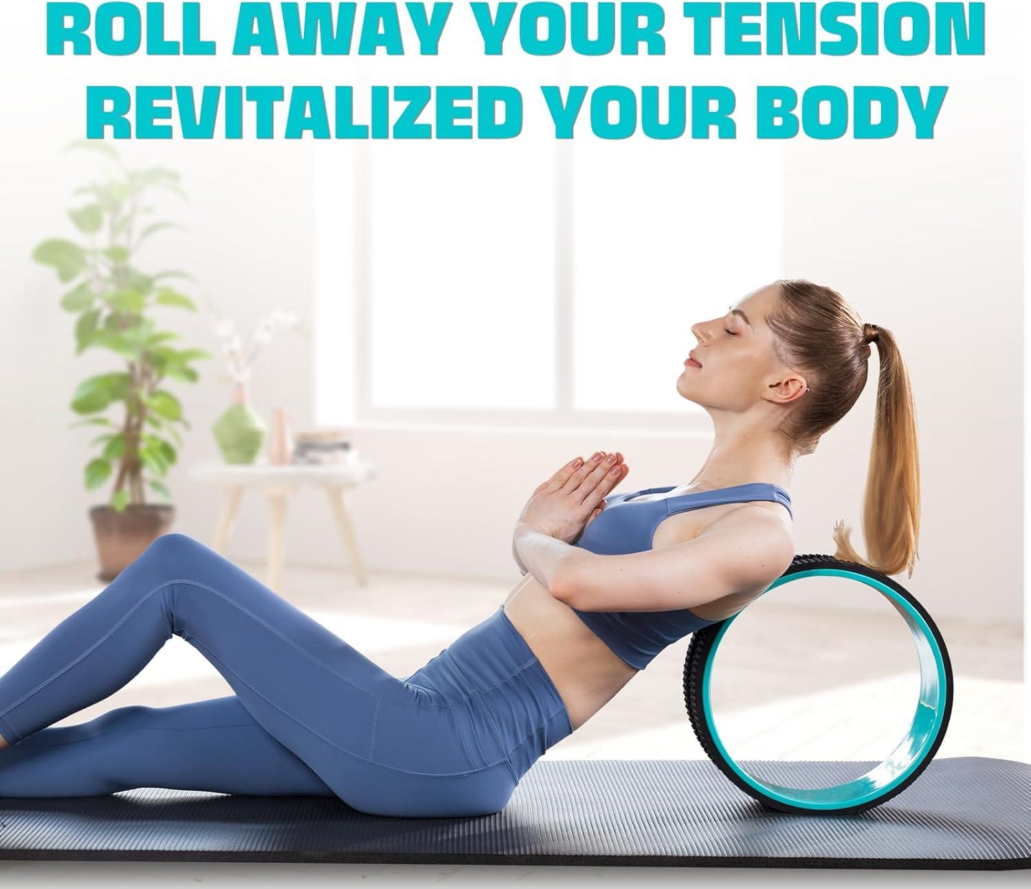image:imageYes4All Yoga Wheel Roller 500 lb Capacity Back Cracker Roller for Comfort HIPS amp Neck Available in 61012 SizesBlack Mint