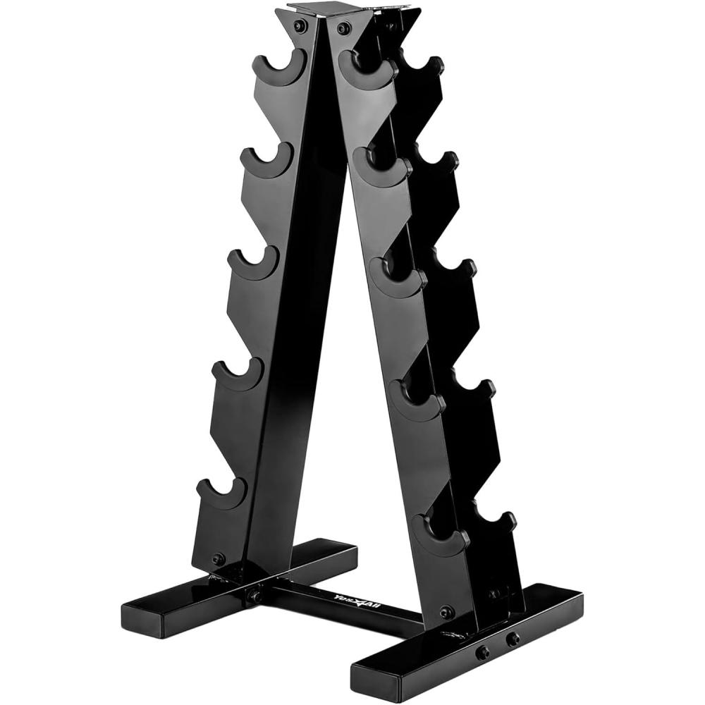 image:imageYES4ALL Dumbbell Rack Stand Only 5 Tier A Frame Weight Rack for DumbbellsBlack
