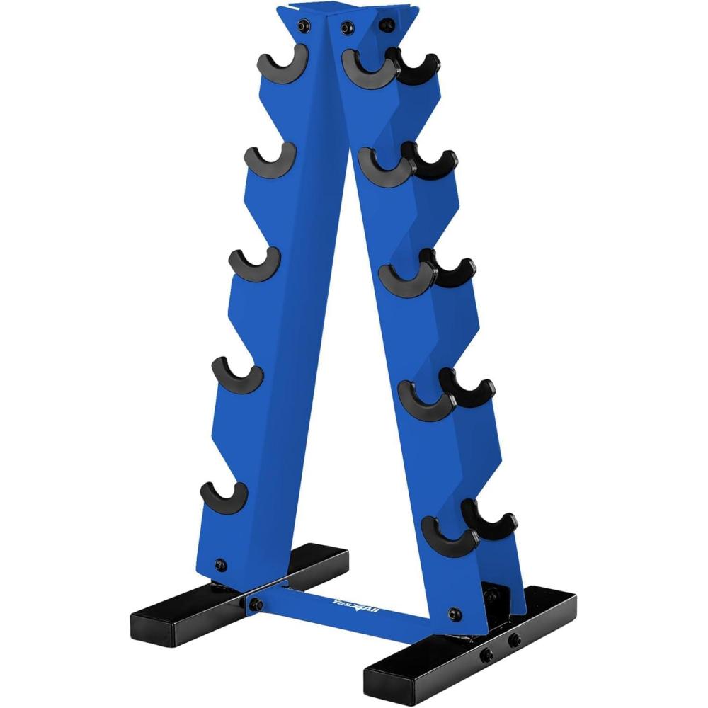 image:imageYES4ALL Dumbbell Rack Stand Only 5 Tier A Frame Weight Rack for DumbbellsBlue
