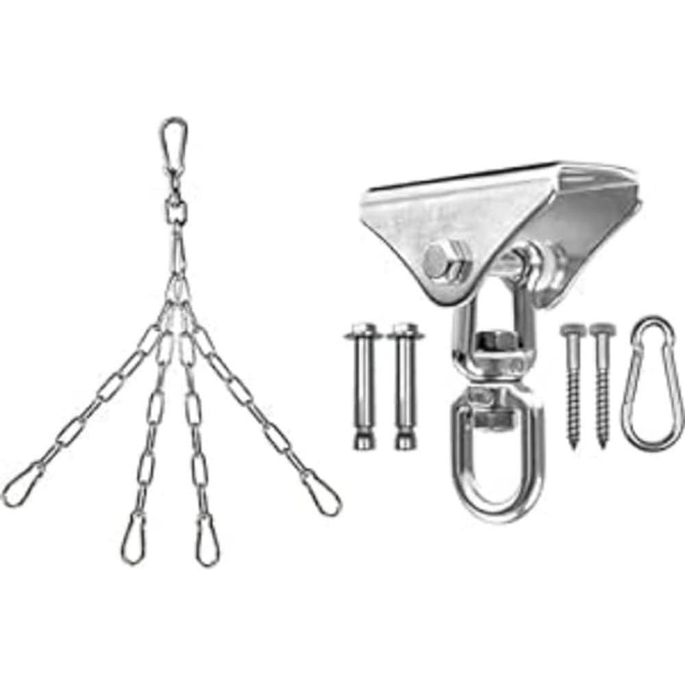 image:imageYes4All 150LB Capacity Punching Bag Hanger Stainless Steel Swivel Chain  1000LB Capacity 360 Stainless Steel Heavy Duty Bag Hanger