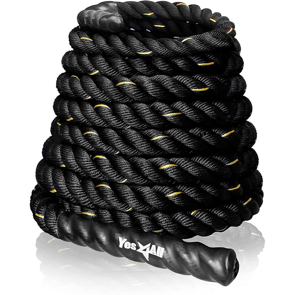 image:imageYes4All 152 Inch Battle Ropes with Extra Protective Sleeve Workout Ropes for CrossTraining Home Gym amp Fitness Exercises Strength Training  304050 Feet Lengths AvailableF 2in  50ft