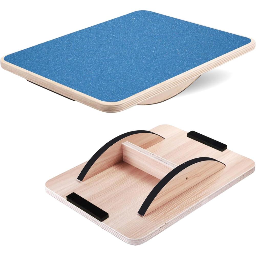 image:imageYes4All 350LBS Professional Wooden Balance Board for Leg Workout AntiSlip Rocker Board Wobble Board for Standing DeskB Blue