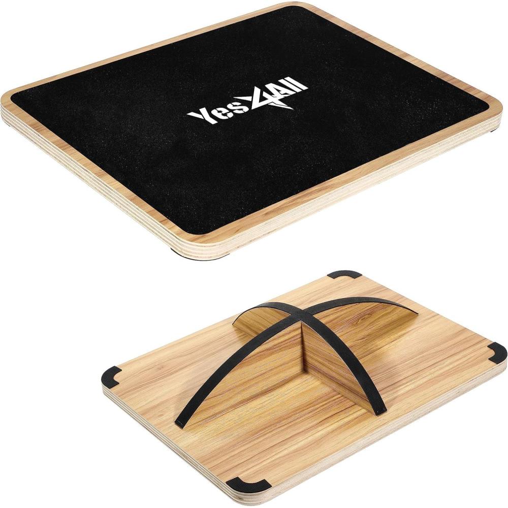 image:imageYes4All 350LBS Professional Wooden Balance Board for Leg Workout AntiSlip Rocker Board Wobble Board for Standing DeskD 360 Degree Rotation