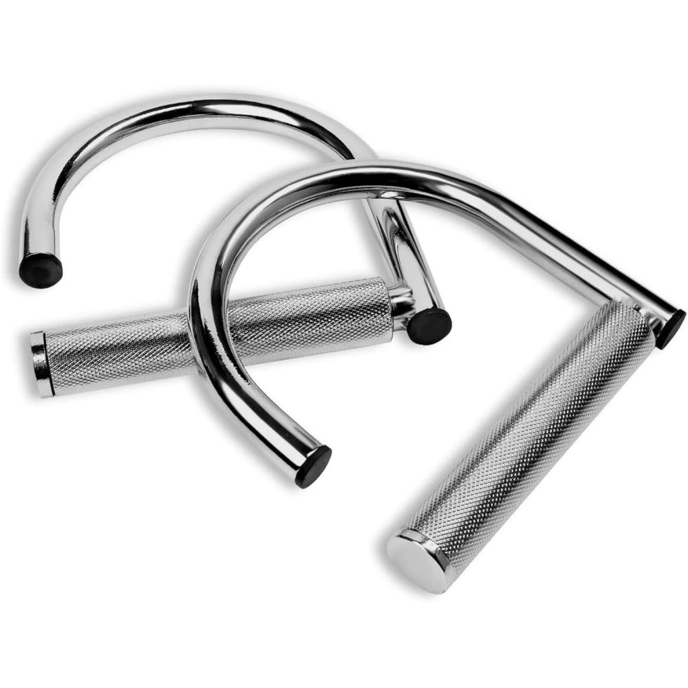 image:imageYes4All 360 Rotation Metal Resistance Bands Pull Up Handle with ExtraGripped Knurled Surface Heavy Duty Industrial Grade Steel Stretch Attachment Handles for Elastic Band Workouts Home GymChrome