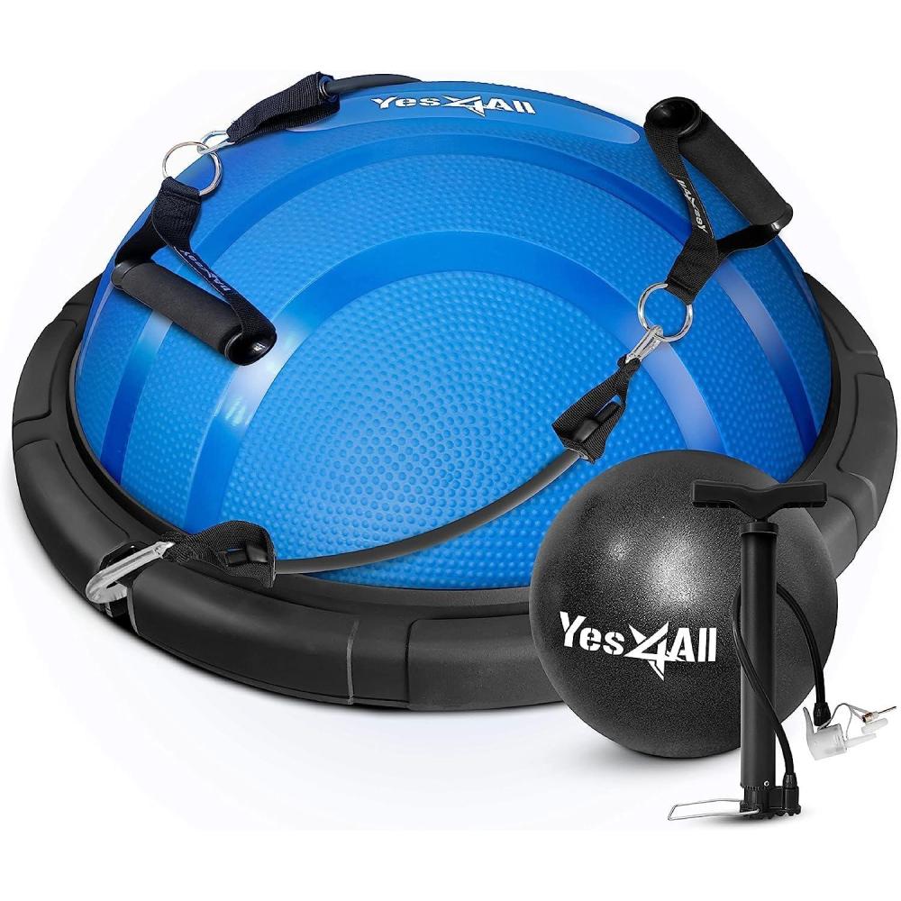 image:imageYes4All 880LBS Half Ball Balance Trainer Pilates Balance amp Stability Ball for Exercises Home Gym Floor amp Full Body WorkoutsC Upgrade Combo  BlackBlue