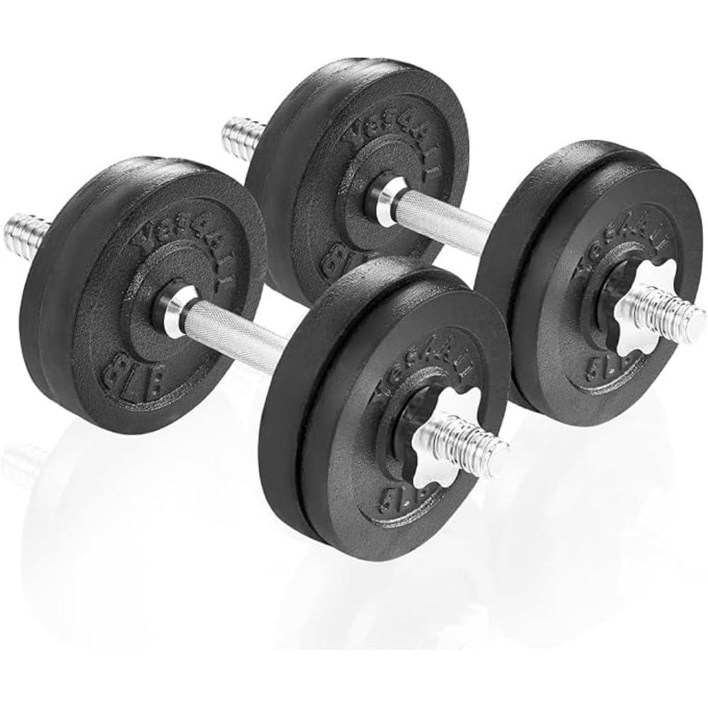 image:imageYes4All Adjustable Dumbbell Set with Weight PlatesConnector  Exercise amp Workout Equipment  Size Options 40lbs to 200lbsE Barbell 50LB or 25LB Dumbbell Pair