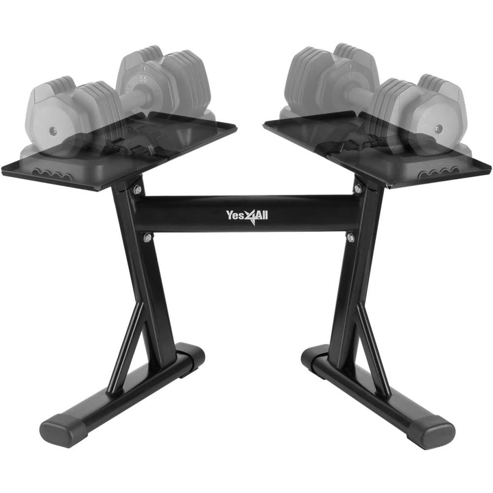 image:imageYes4All Adjustable Dumbbell Stand 160 Pound Capacity Spotter Rack amp Weight Rack with Strap Easy Storage amp SafetyA Adjustable Dumbbell Stand