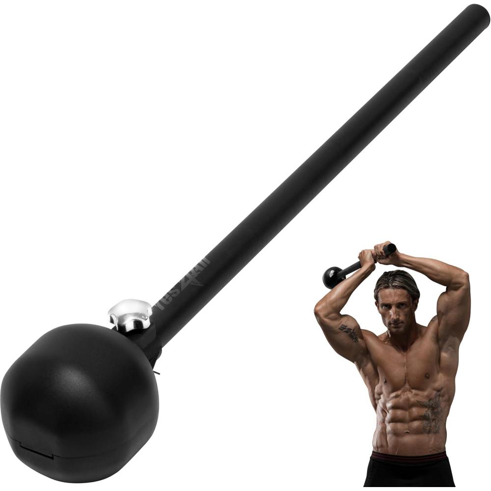 image:imageYes4All Adjustable Macebell 3in1 Steel Mace Weight Club 101520 LB Workout Mace for Strength Training with Diamond Knurling Handle amp SpaceSaving Design