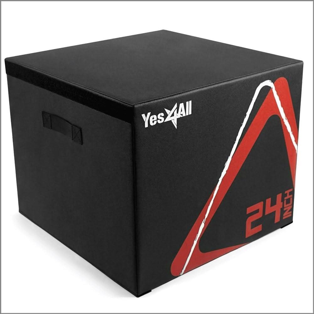 image:imageYes4All Adjustable Soft Plyo Box Jumping Trainer For Plyometric Exercises and Conditioning Multiple Height VariationsD Black 24