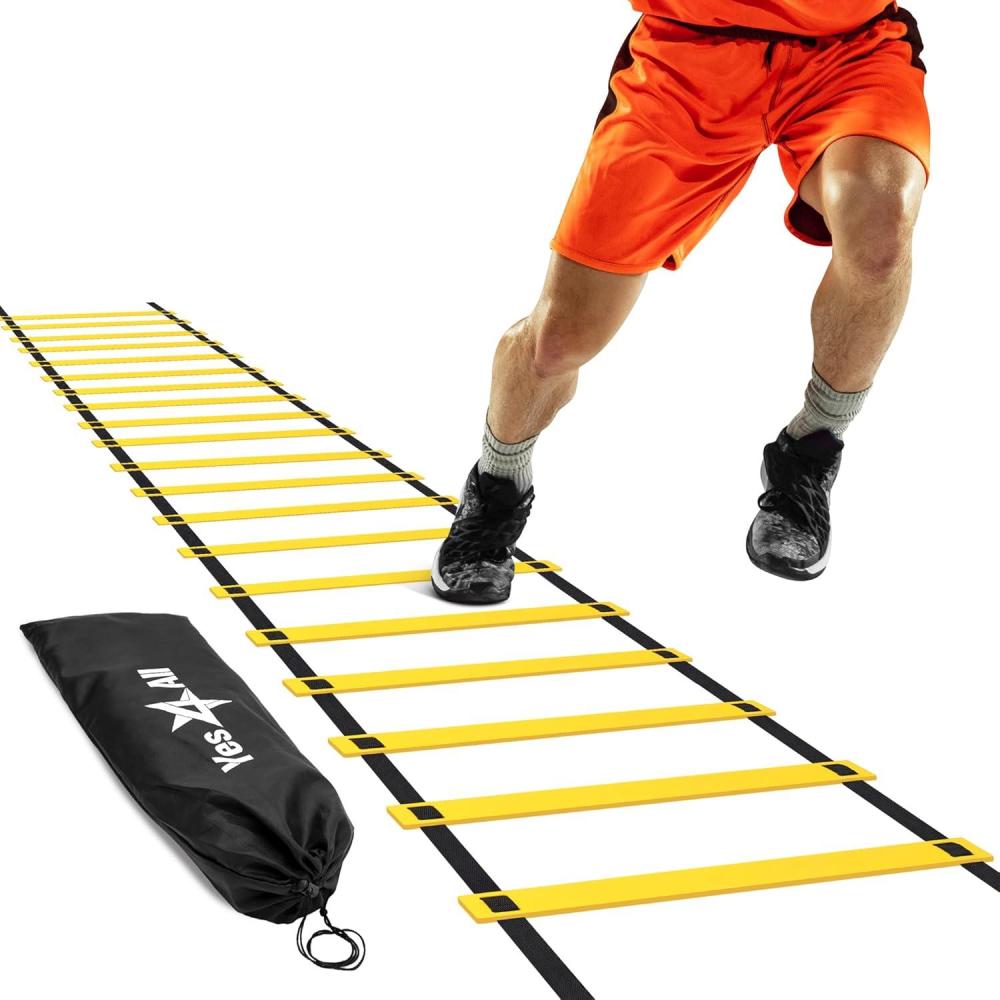 image:imageYes4All Agility Ladder Speed Training Equipment Adjustable Football Ladder for All Ages with Carry Bag Durable Portable Multiple Colors amp RungsC 20 rung  Yellow