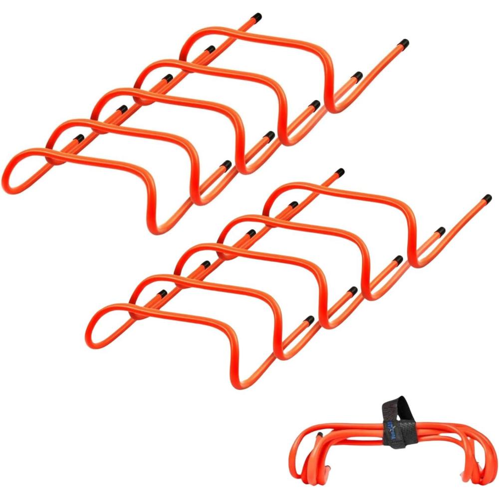 image:imageYes4All Agility Speed Training Agility Hurdles for Athletes  5 Pack  Speed and Agility Training Equipment for Soccer Basketball Football Hurdle TrainingB Set 10 Hurdles Neon Orange