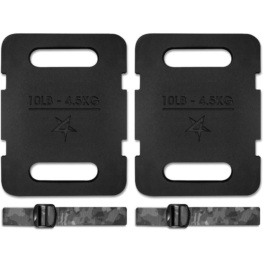 image:imageYes4All Attachable Rucking Weight for Backpack Cast Iron Training Weight Plate with QuickAttach Strap Slots Ergonomic Rounded Handle for Weighted Walking Hiking Rucking20LB