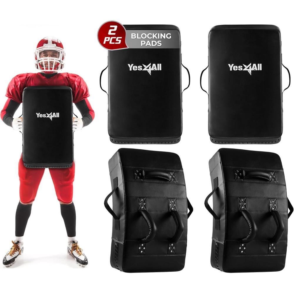 image:imageYes4All Blocking Pad Solid Rivets amp Durable Leather Shield Pads American Football Basketball Training Equipment Football Blocking Pads Ideal for Martial Arts Contact Drills Sparring KarateBlocking Pads 2pcs