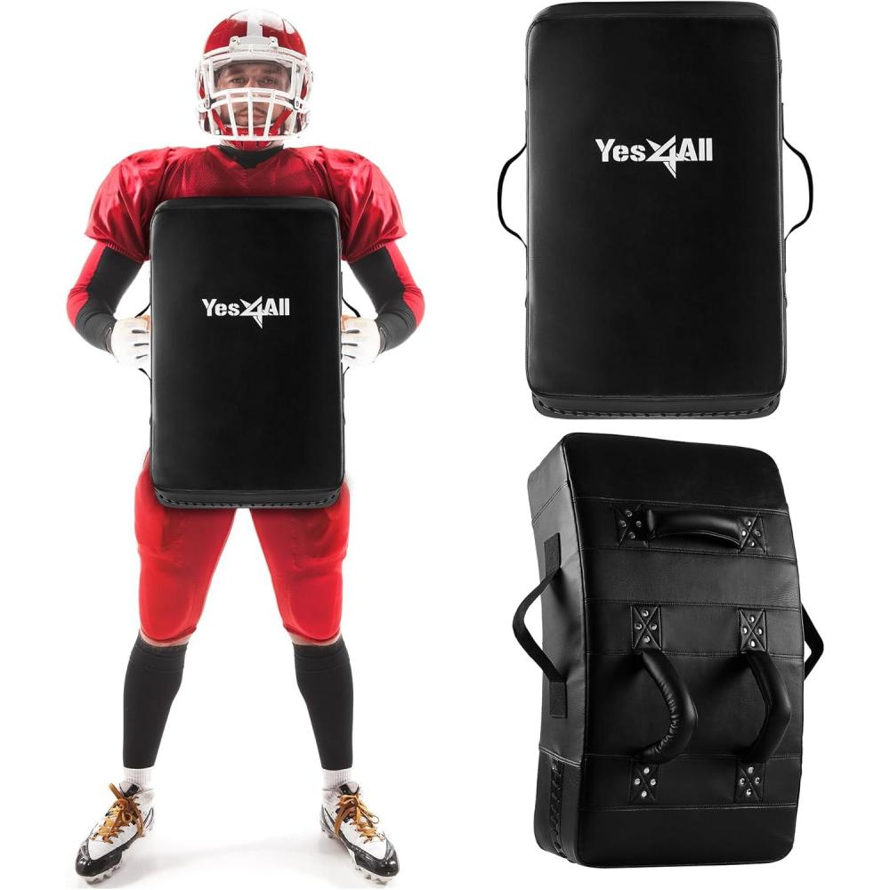 image:imageYes4All Blocking Pad Solid Rivets amp Durable Leather Shield Pads American Football Basketball Training Equipment Football Blocking Pads  Ideal for Martial Arts Contact Drills Sparring KarateBlocking Pad  1PCS
