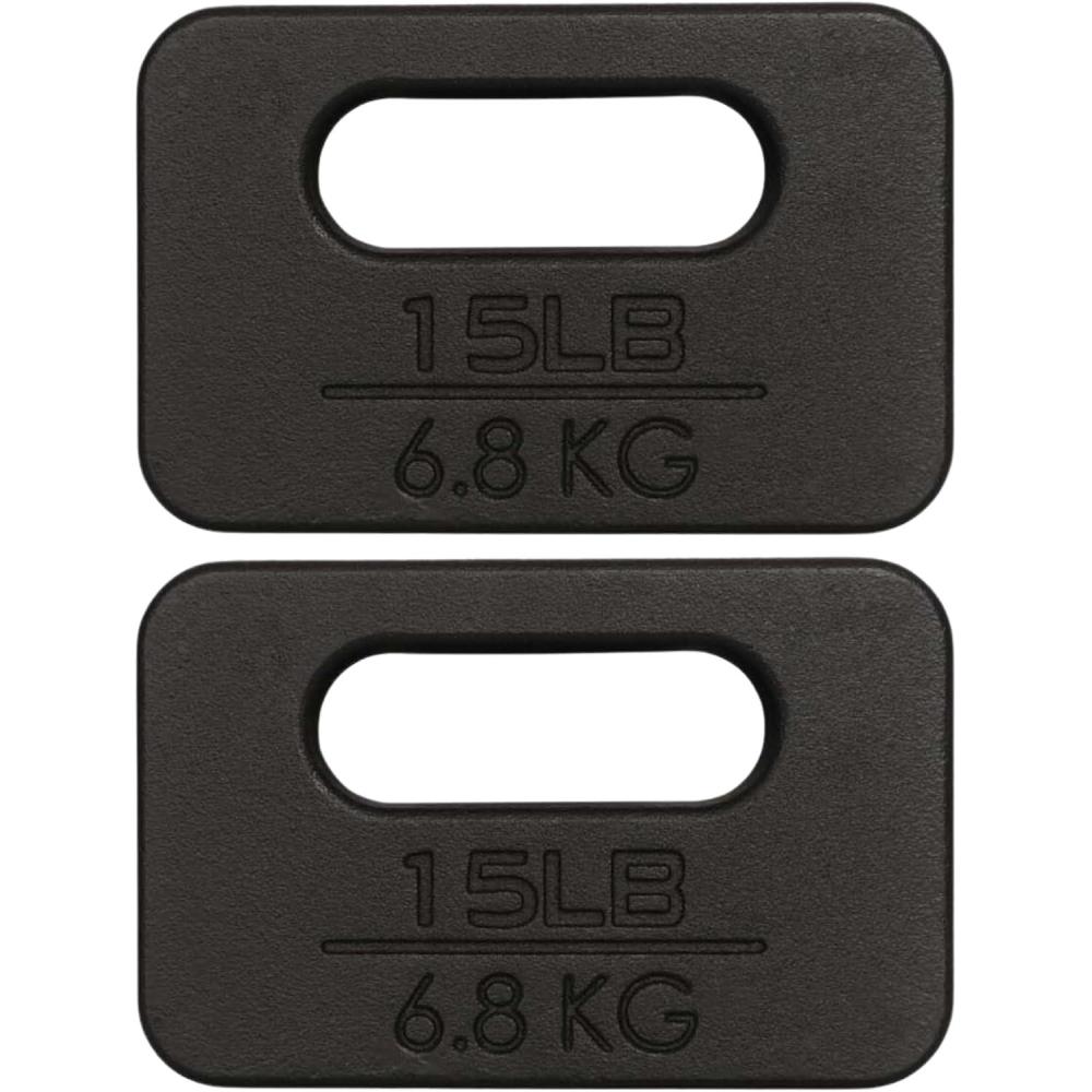 image:imageYes4All Cast Iron Rucking Weight for Backpack Training Weight Plate with Ergonomic Rounded Handle Protective Glossy Finish for Weighted Walking Hiking Rucking Resistance Workout 10 LBI 2x15LB