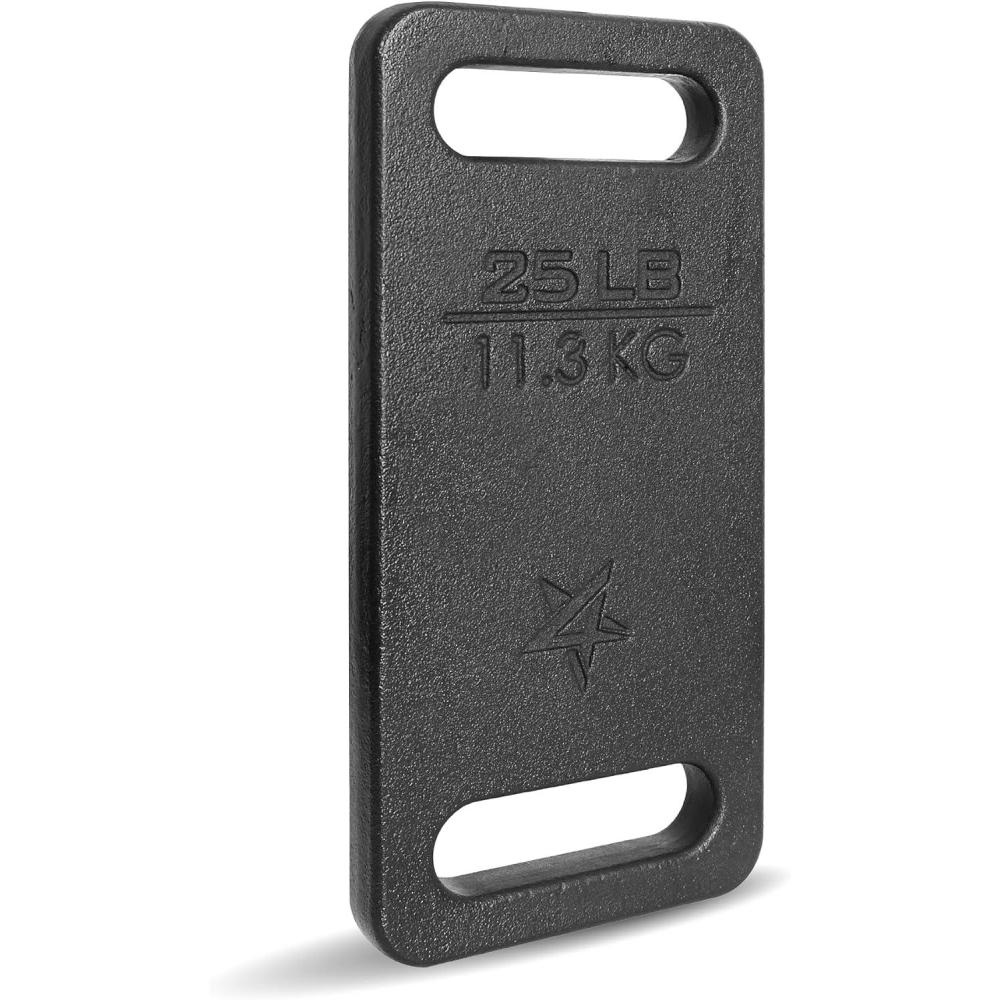 image:imageYes4All Cast Iron Rucking Weight for Backpack Training Weight Plate with Ergonomic Rounded Handle Protective Glossy Finish for Weighted Walking Hiking Rucking Resistance Workout 10 LBD 25LB