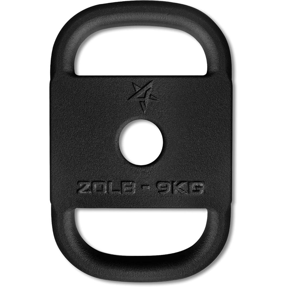 image:imageYes4All Cast Iron Rucking Weight with 2 Center Hole Training Weight Plate with Upgraded Rounded Handle for Weighted Walking Lifting Rucking amp Tactical Strength Training US Patented DesignD 20LB Upgraded