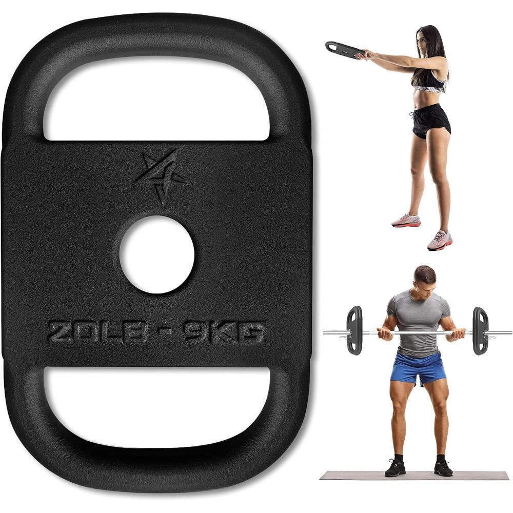 image:imageYes4All Cast Iron Rucking Weight with 2 Center Hole Training Weight Plate with Upgraded Rounded Handle for Weighted Walking Lifting Rucking amp Tactical Strength Training  US Patented DesignA 20LB