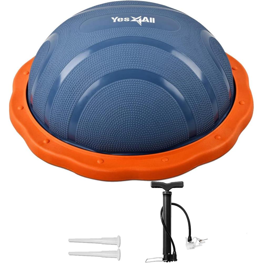 image:imageYes4All Combo Half Ball Balance Trainer Balance Massager Roller for Yoga Pilates StretchesC BlueOrgane