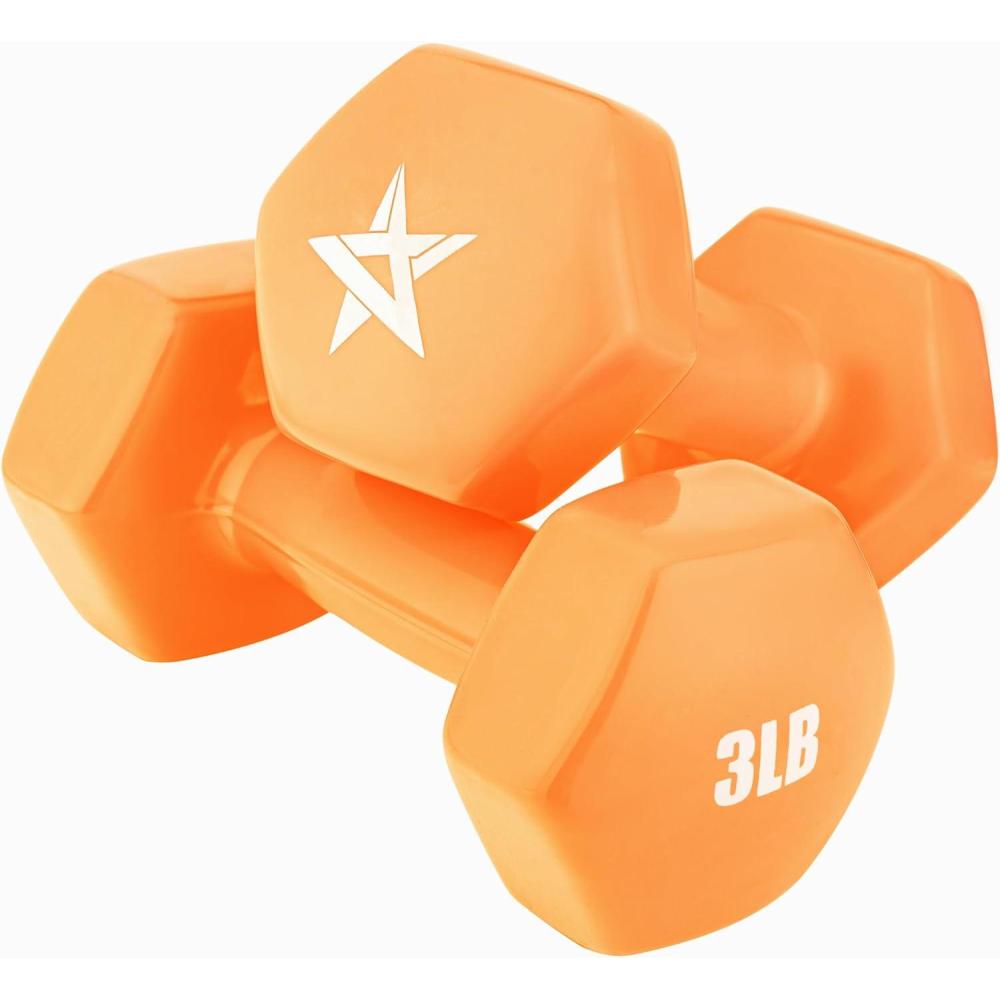 image:imageYes4All Dumbbell Vinyl Coated 3 lbs Blazing Orange Pair