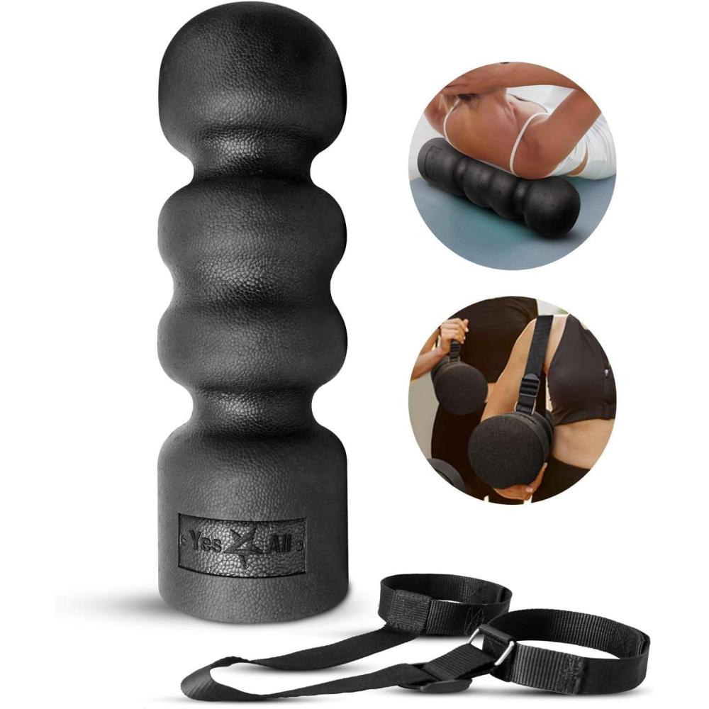 image:imageYes4All EPP Wave Exercise Foam Roller High Density Foam Roller for Mobilizing Back Muscle Ideal for Balance Strengthening Flexibility Black 260g