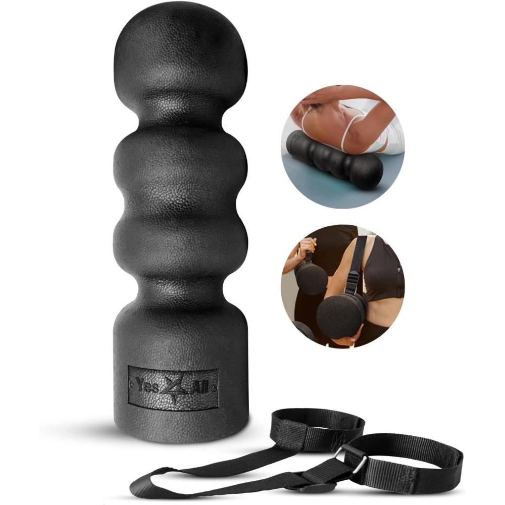 image:imageYes4All EVA Firm Foam Rollers for Yoga amp Pilates Available in 12 18 24 36 inch Yoga Roller for Massage Stretching Core StrengtheningX Wave Black