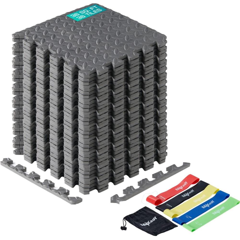 image:imageYes4All EVA Interlocking Mats Puzzle Floor Tiles Foam Floor Padding with Border for Furniture Home Space Living Room Garage 11153299 SQFT