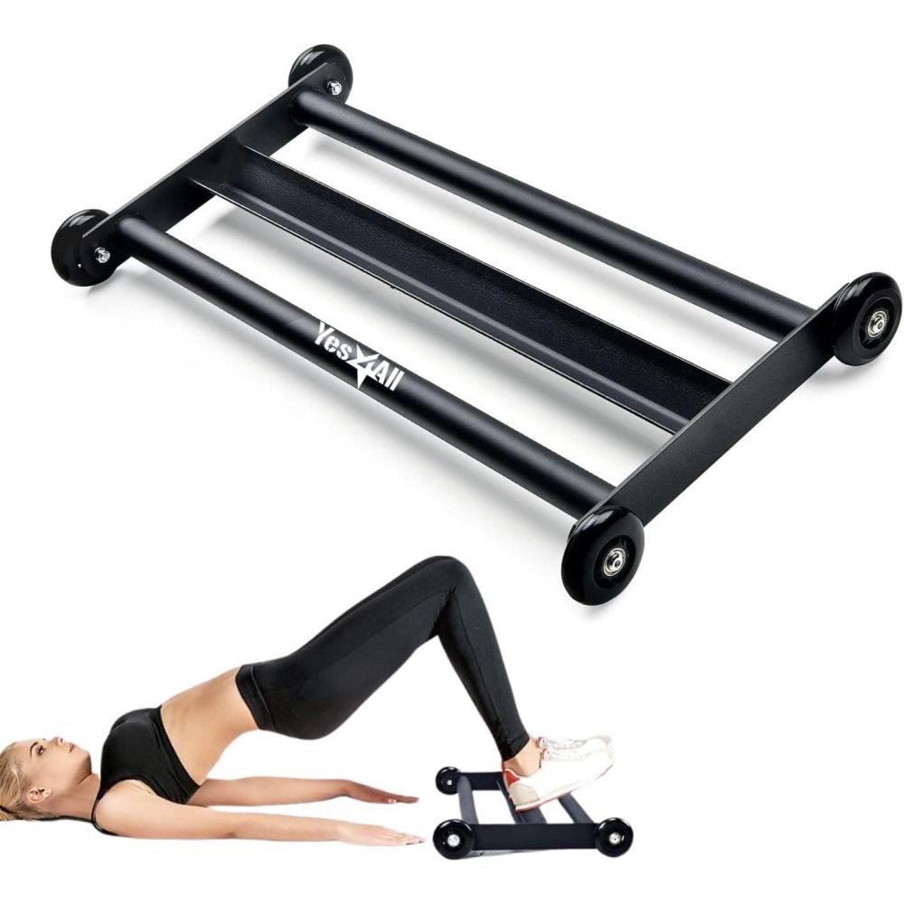 image:imageYes4All Glute Ham Glider Exercise Wheels for Home Gym Fitness Glute Hamstring Booty BuildingA Glute Ham Glider