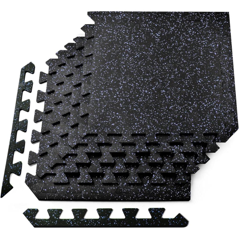 image:imageYes4All Heavy Duty 100 High Density Rubber Floor Tiles Interlocking MatBlue Dot