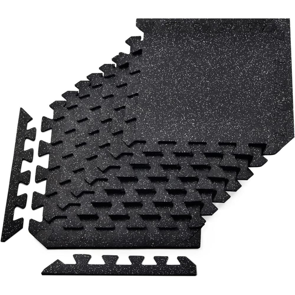 image:imageYes4All Heavy Duty 100 High Density Rubber Floor Tiles Interlocking MatGrey