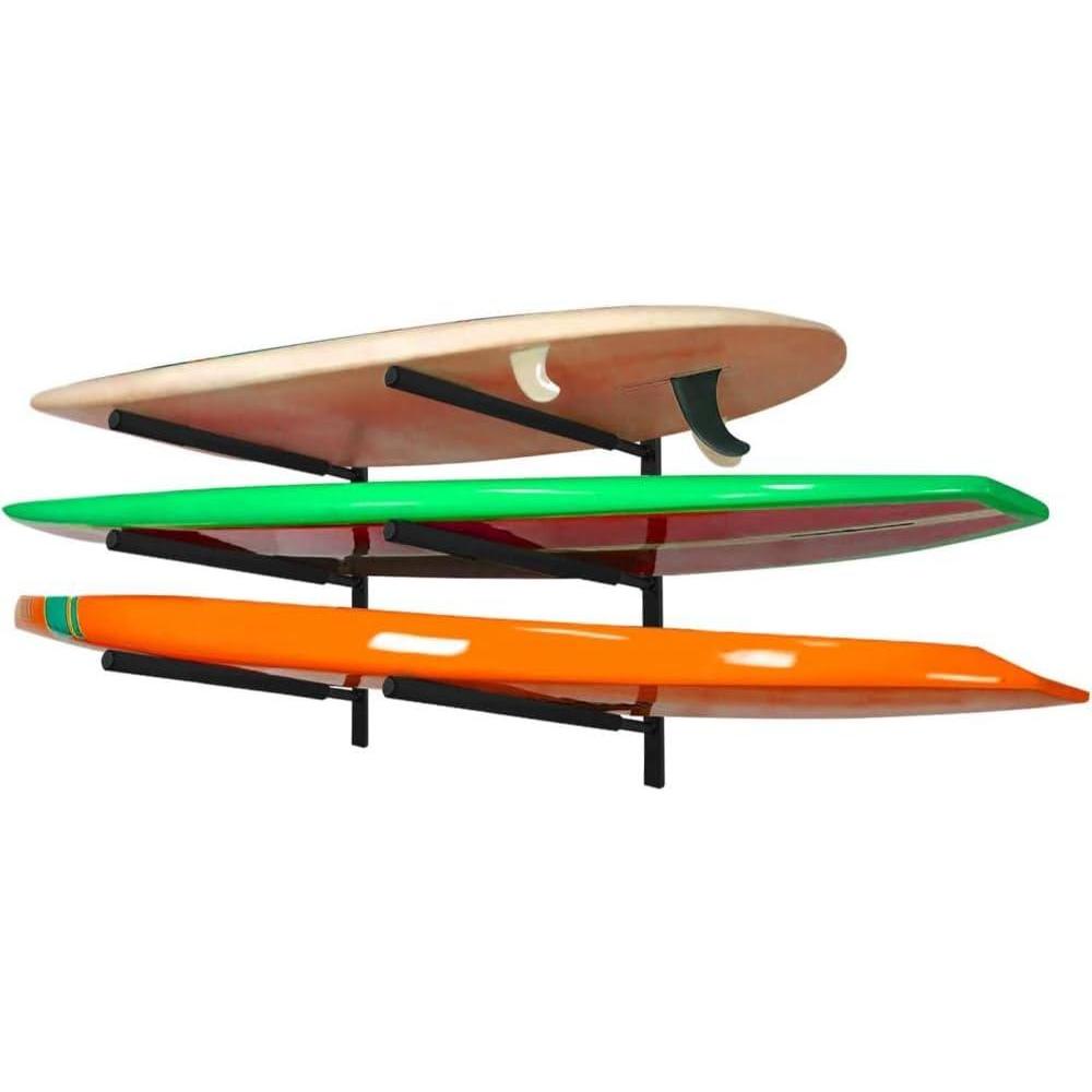 image:imageYes4All Heavy Duty Steel Wall Mount Paddle Board Racks Surfboard Holder Suitable for Both Indoor and Outdoor StorageA Black  Steel