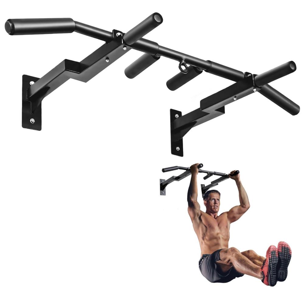 image:imageYes4All Heavy Duty Wall Mounted Pull Up Bar MultiGrip Pull Ups Pull Up Bar Ceiling Mount Joist Mount for Home GymA Wall and 16 or 24 Stud Mounted Chin Up Bar