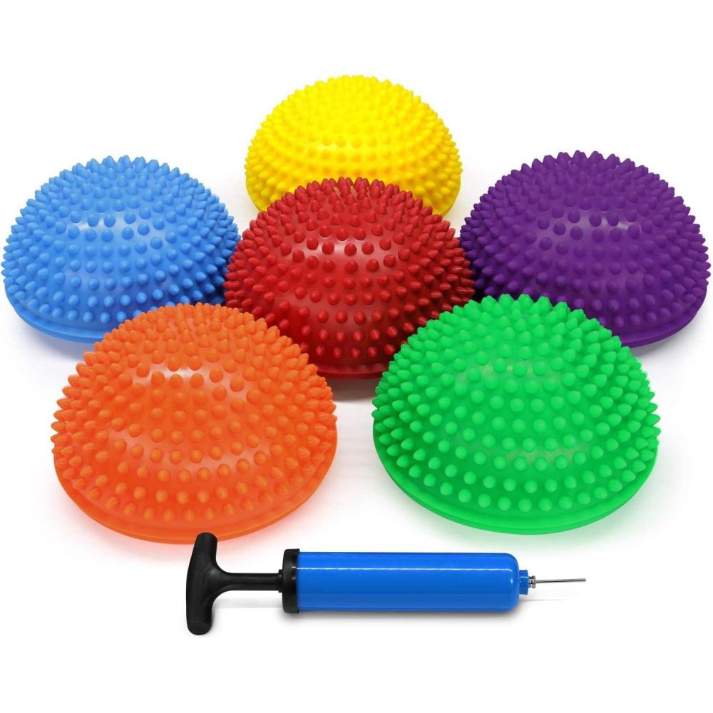 image:imageYes4All Hedgehog Balance Pods for Exercise Core Body Balancing Balance Pods for Youth amp Adults with Hand Pump  Set of 5A Hedgehog  6pcs