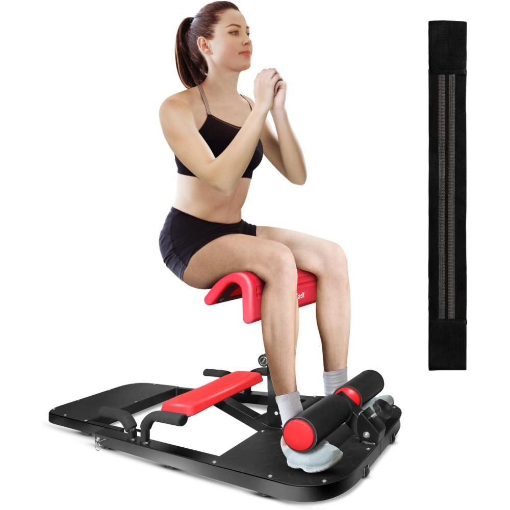 image:imageYes4All Hip Thrust Machine Including Resistance Bands Glute Machine Sissy Squat Machine Hip Thrust Bench for Glute Training