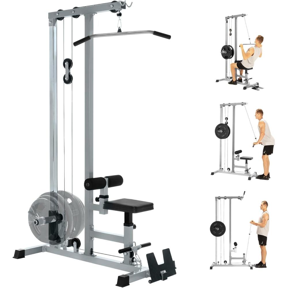 image:imageYes4All LAT Pull Down Machines LAT Row Cable Machine LAT Tower with Additional Pulley Cable High amp Low Pulley StationsLAT Pull Down Machine with Seat