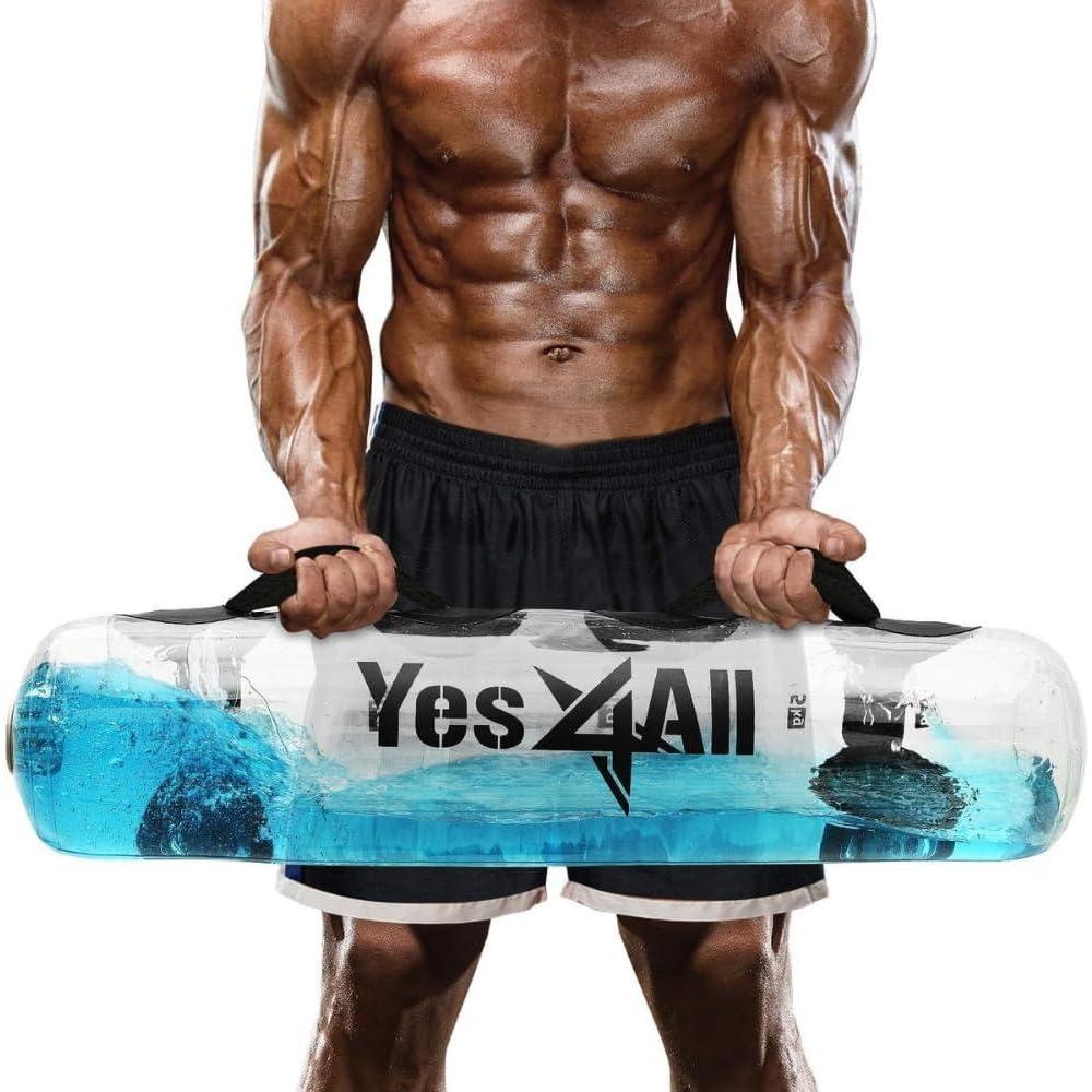 image:imageYes4All Large Aqua Bags for Workout 354580lbs  Ultimate Core Water Weights Aqua Bag  Portable Stability Fitness  Perfect Agility Durability for Indoors and Outdoors  Clear amp Dark BlueA Clear  45LB