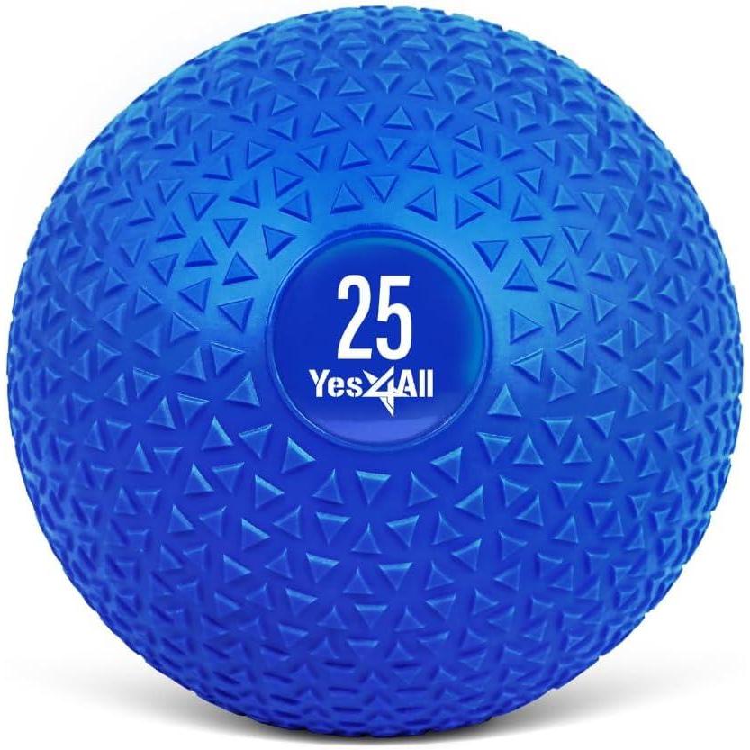 image:imageYes4All Medicine Balls Weight Slam Balls 45kg 68kg 9kg 113kg 136kg 18kg No Bounce Rubber Exercise Ball Black Blue Teal Orange amp Glossy for Strength Training Power MMA Boxing Gym WeightBlue