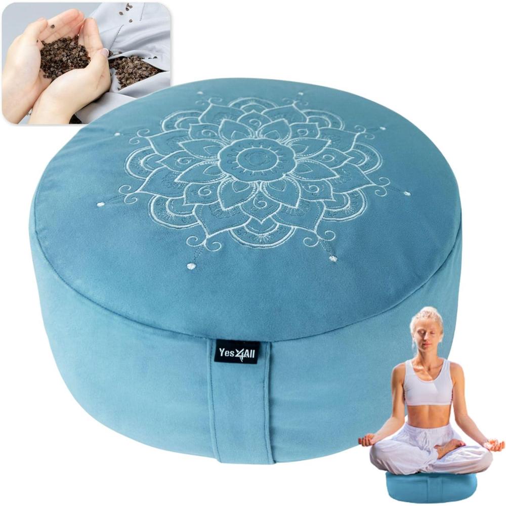 image:imageYes4All Meditation Cushion Floor Pillow Foam Zafu Buckwheat Mandala Pattern Yoga Meditation Bolster Pillows Floor Cushions