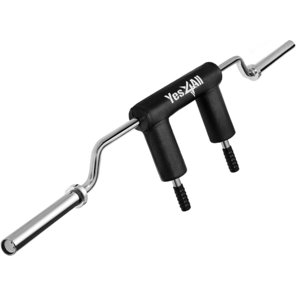 image:imageYes4All Multi Grip Barbell amp Cable Attachment Swiss Bar American Bar for Greater Range of Motion with 2 Collars Fits Olympic Weight Plates Home Gym amp Support Pressing Lifting amp CurlsC Squat Bar
