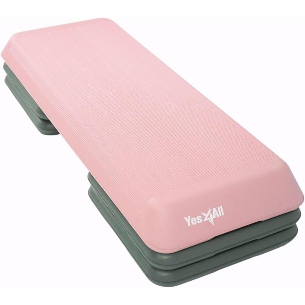 image:imageYes4All MultiFunctional Aerobic Step Platform AdapterVersatile Stepper Platform With Pilate Bar And Resistance BandPinkGrey