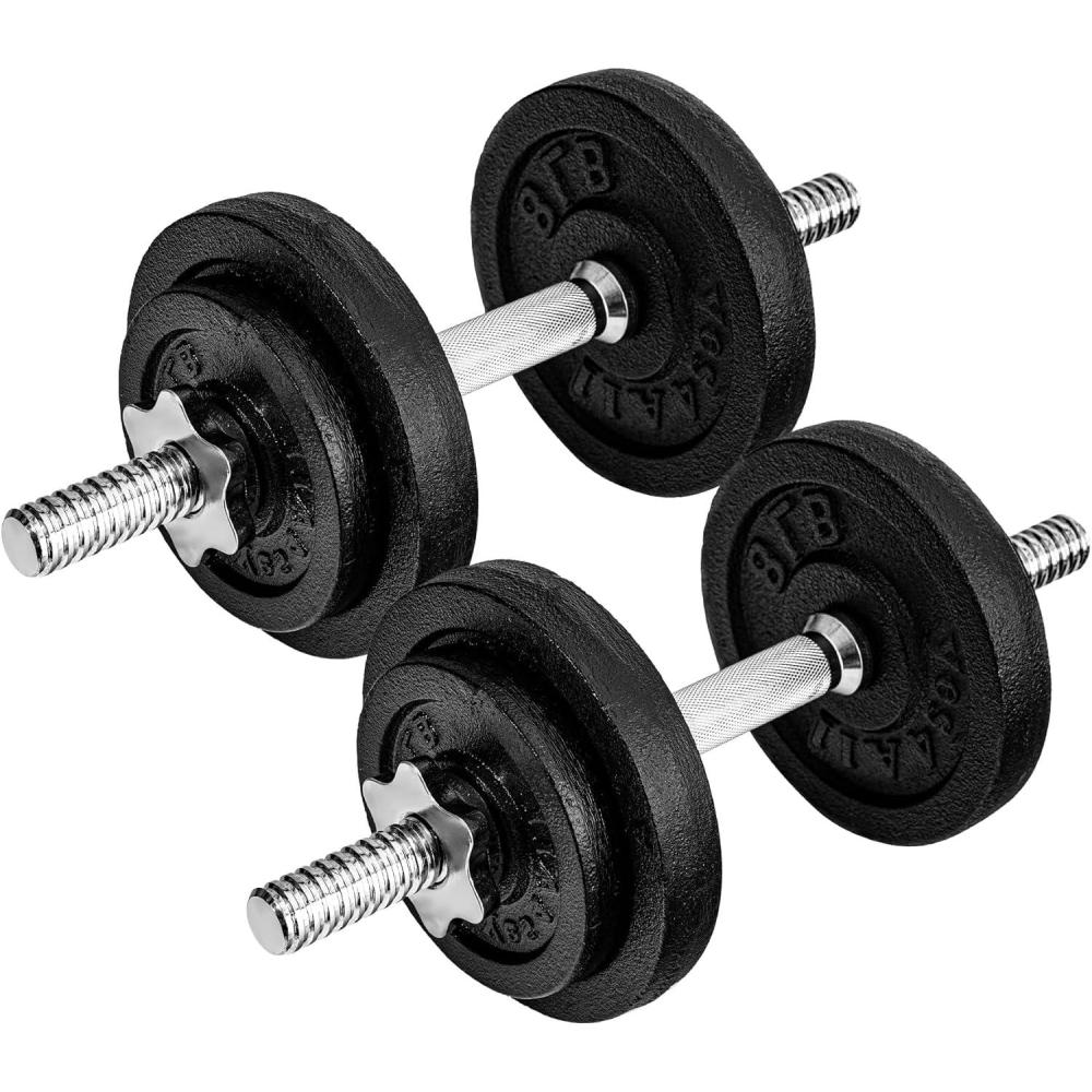 image:imageYes4All Old School Adjustable Dumbbell Set with Weight Plates Star Lock CollarsConnector 40lbs to 200lbs Adjustable Weight Plates SetB 50LB or 25LB Pair Black