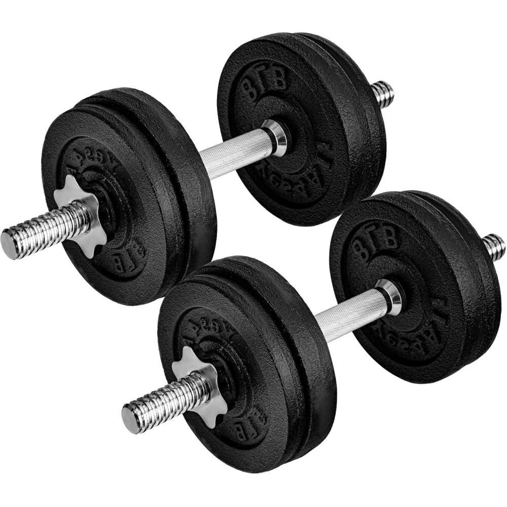 image:imageYes4All Old School Adjustable Dumbbell Set with Weight Plates Star Lock CollarsConnector 40lbs to 200lbs Adjustable Weight Plates SetC 60LB or 30LB Pair Black