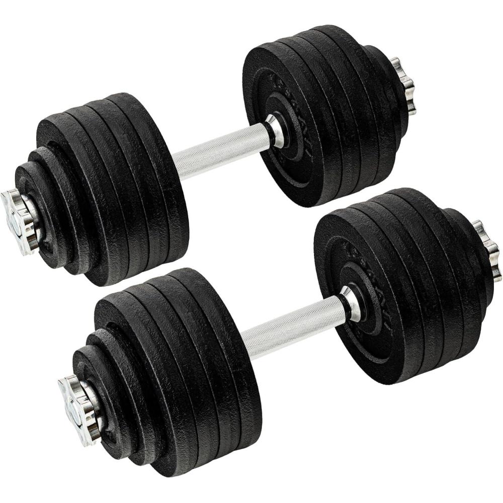 image:imageYes4All Old School Adjustable Dumbbell Set with Weight Plates Star Lock CollarsConnector 40lbs to 200lbs Adjustable Weight Plates SetI1 105LB or 525LBS Dumbbell Pair Black