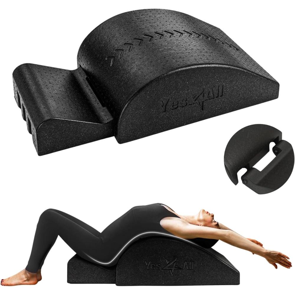 image:imageYes4All Pilates Spine Corrector Pilates Arc 350lbs Foldable Pilates Massage Bed Barrel Core Strengthening and StretchingA BasicBlack