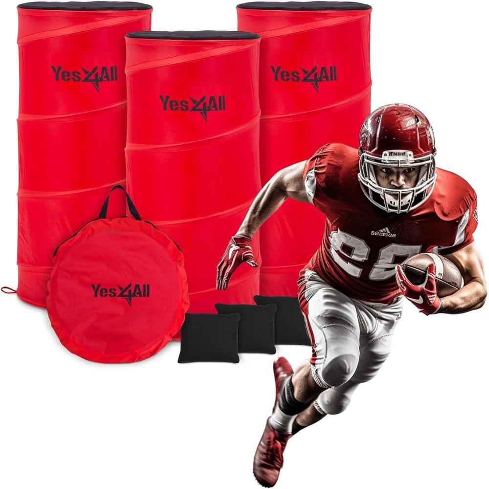 image:imageYes4All Pop Up Defender 3Pack Basketball Youth Training Equipment Portable Football Soccer Basketball Drill DefenderA Red
