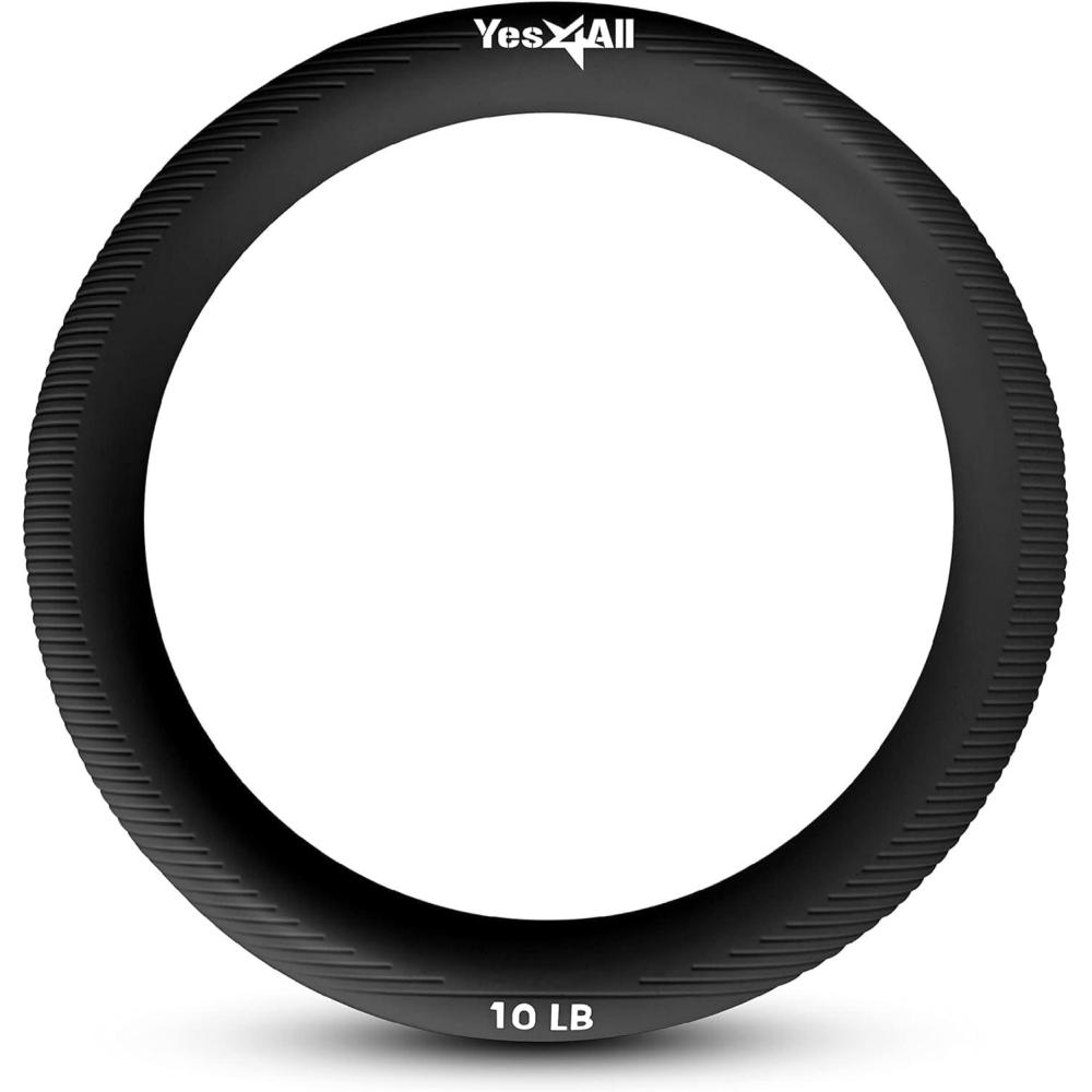 image:imageYes4All Power Ring 10lbs Weight Ring Weighted Circle Kettlebell for Yoga Exercise Aerobics Home Fitness Core TrainingA Black 10lb