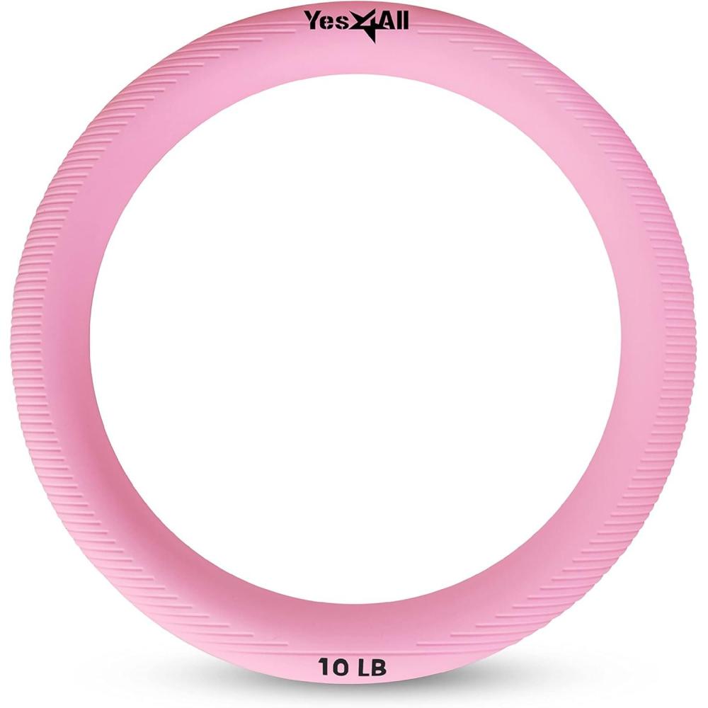 image:imageYes4All Power Ring 10lbs Weight Ring Weighted Circle Kettlebell for Yoga Exercise Aerobics Home Fitness Core TrainingB Pink 10lb