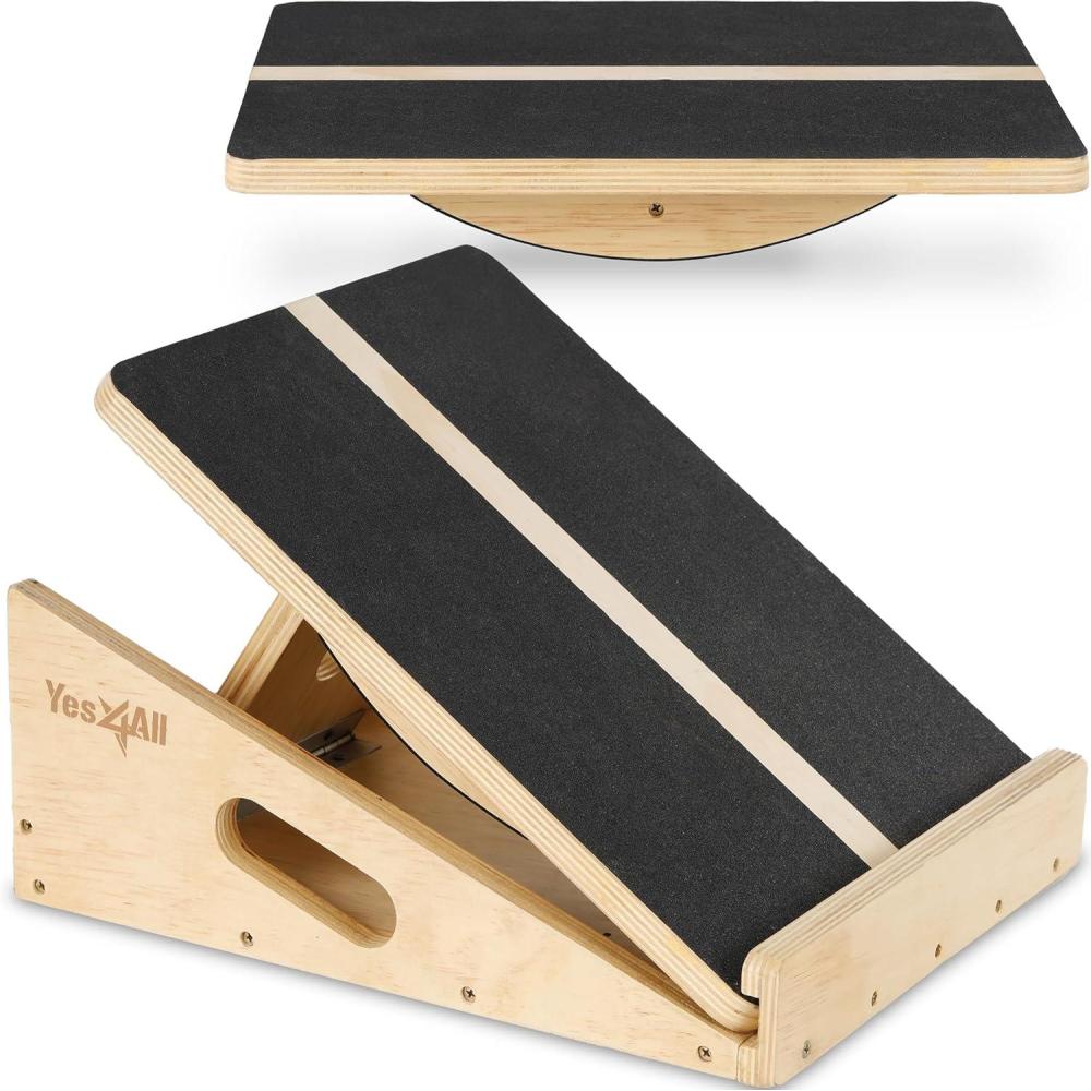 image:imageYes4All Professional Incline Board Slant Board Calf Stretching Squat Wedge and AntiSlip Surface Portable Side HandleA Yellow